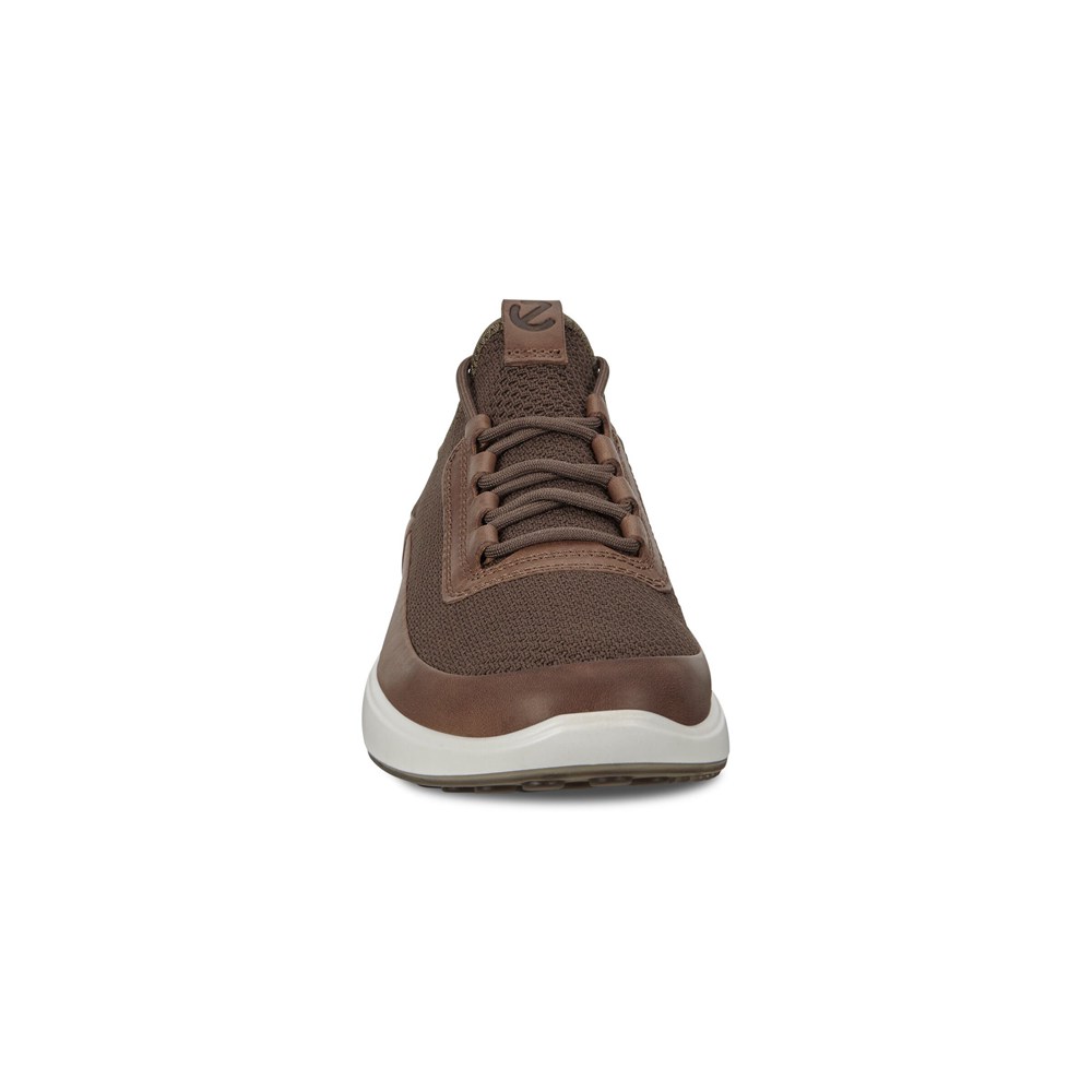 Mens Sneakers - ECCO Soft 7 Runner Meshs - Brown - 0495VDNGM